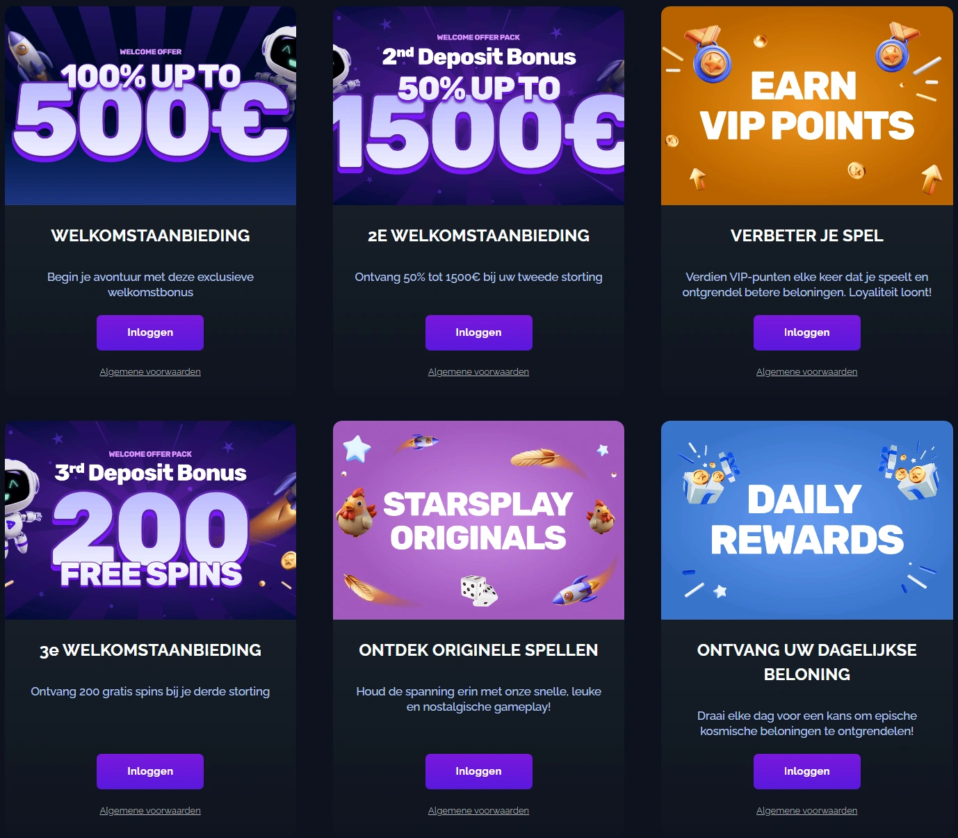 Bonussen en Promoties bij StarsPlay24