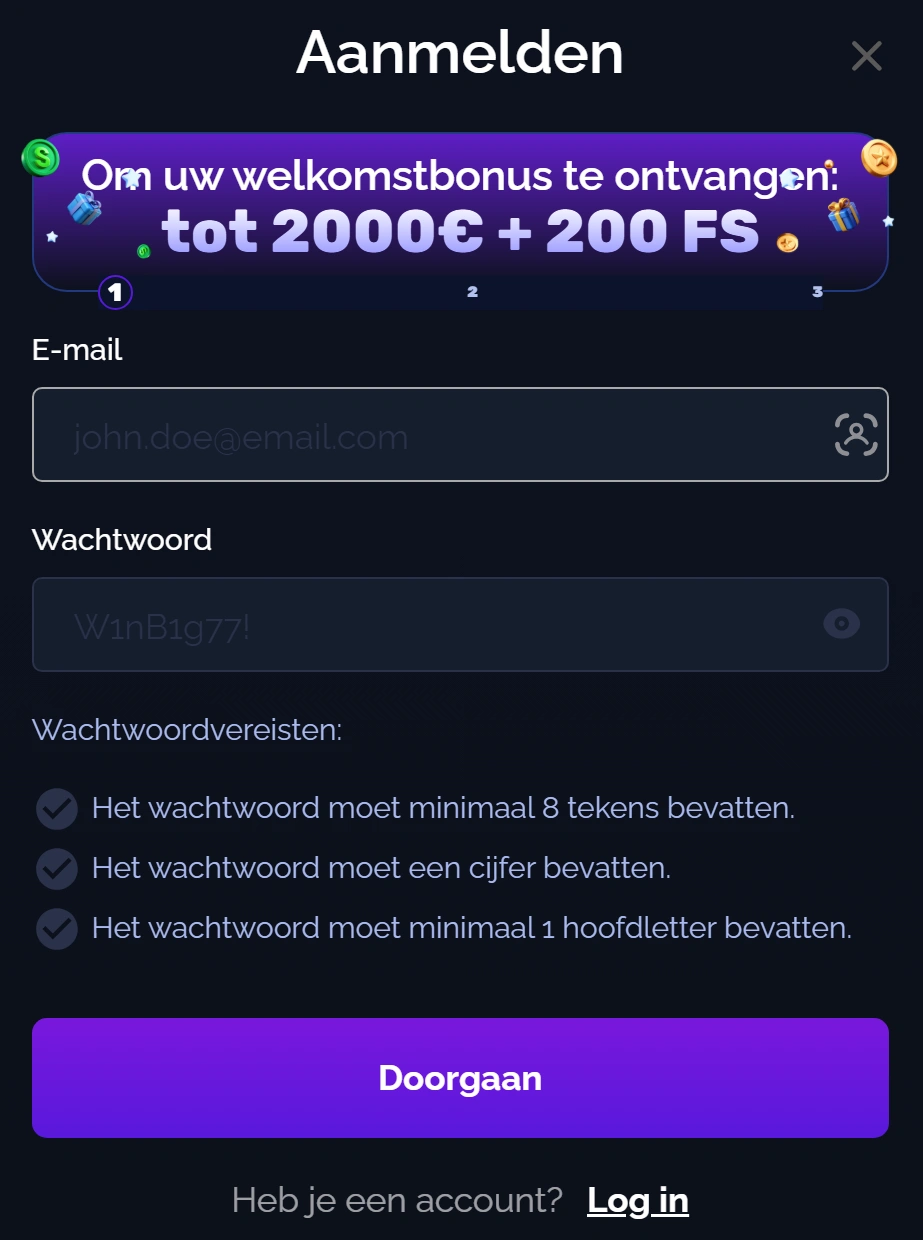 Hoe registreren bij Starsplay24