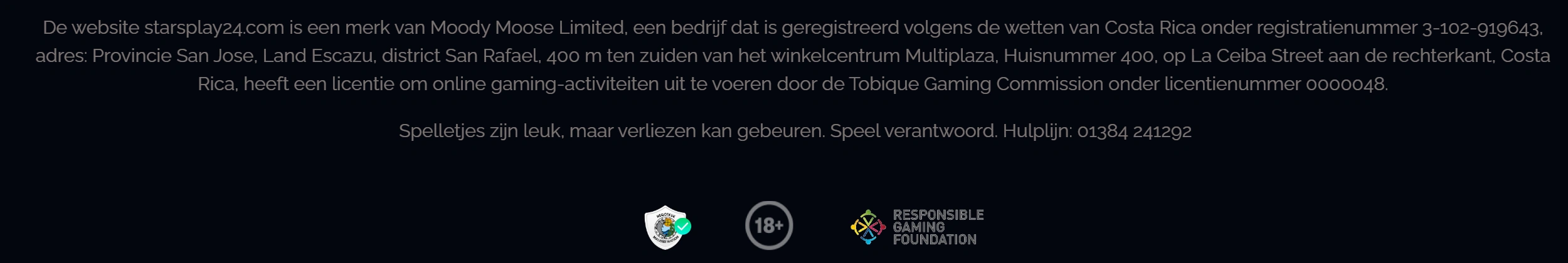 Beveiliging en licenties StarsPlay24